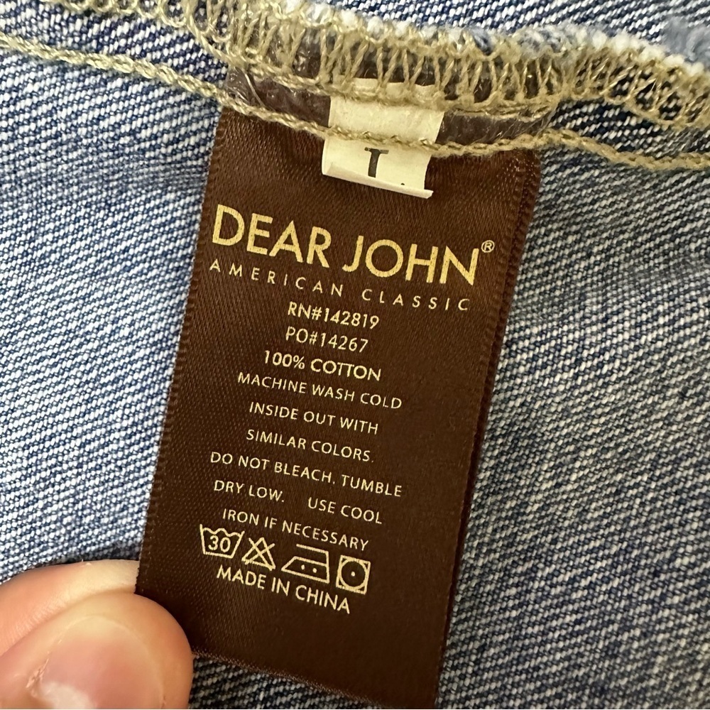 Dear John Distressed Oversized Denim Jean Jacket Women’s Size L - Picture 5 of 8